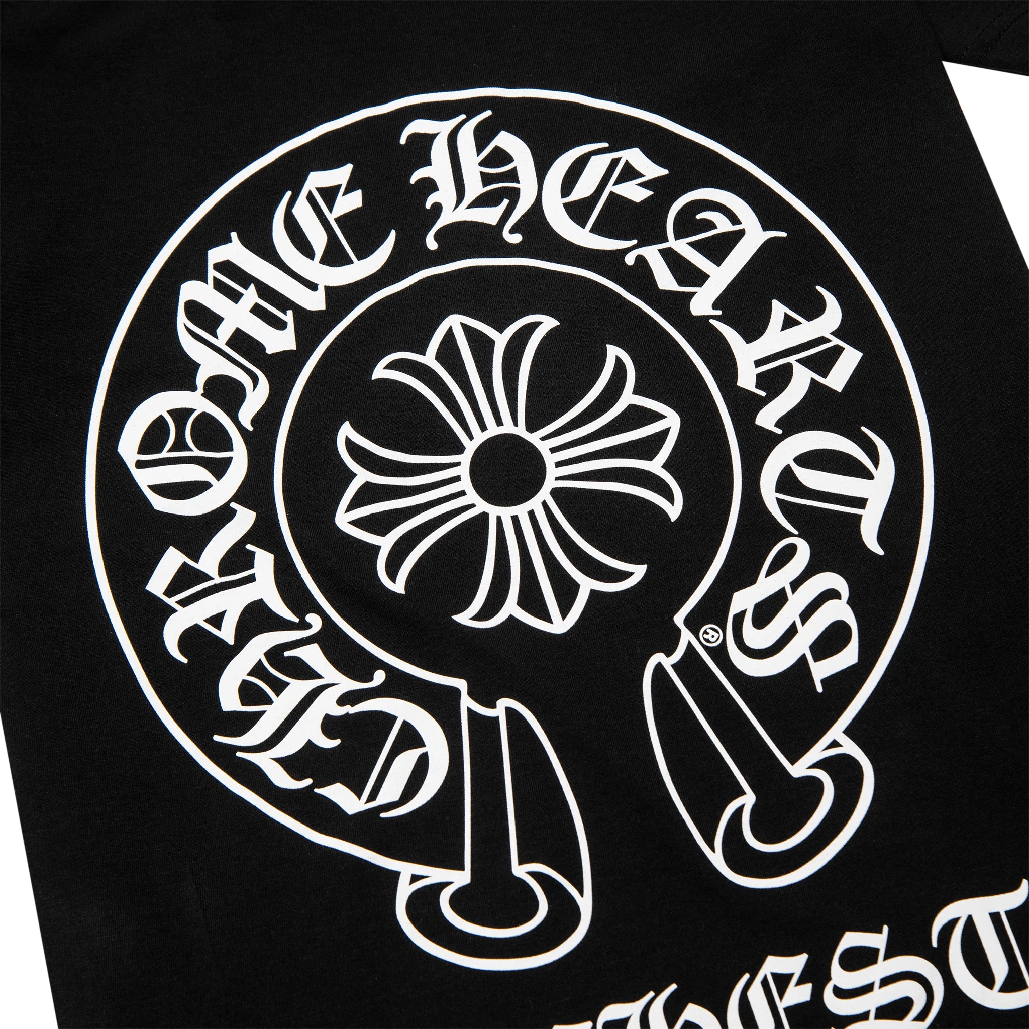 Image of Chrome Hearts Manchester Exclusive Horse Shoe Pocket Logo Black T Shirt